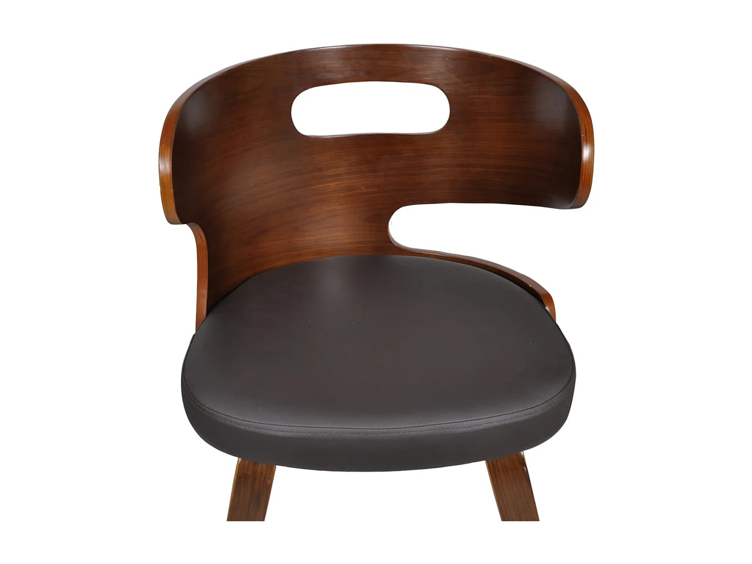 Eetkamerstoelen 4 st gebogen hout en kunstleer bruin