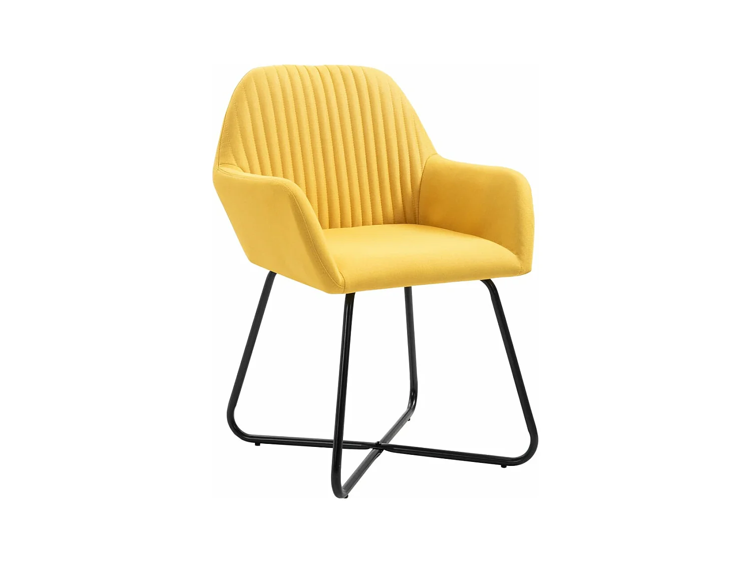 Eetkamerstoelen 4 st stof geel