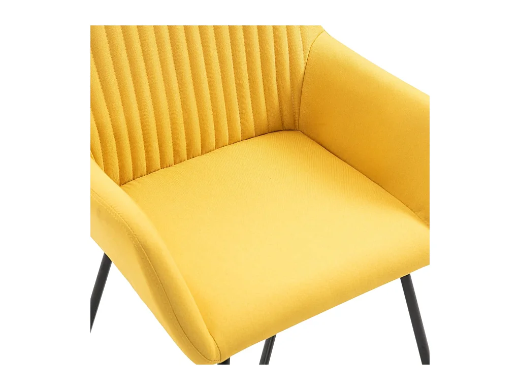 Eetkamerstoelen 4 st stof geel