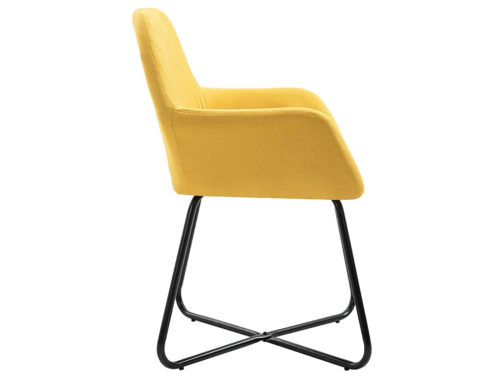Chaises à manger lot de 4 jaune tissu