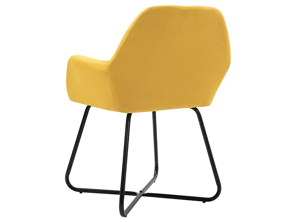 Chaises à manger lot de 4 jaune tissu