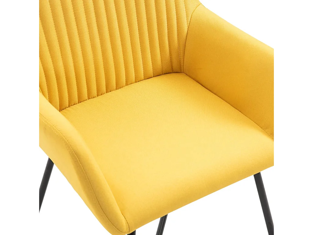 Chaises à manger lot de 4 jaune tissu
