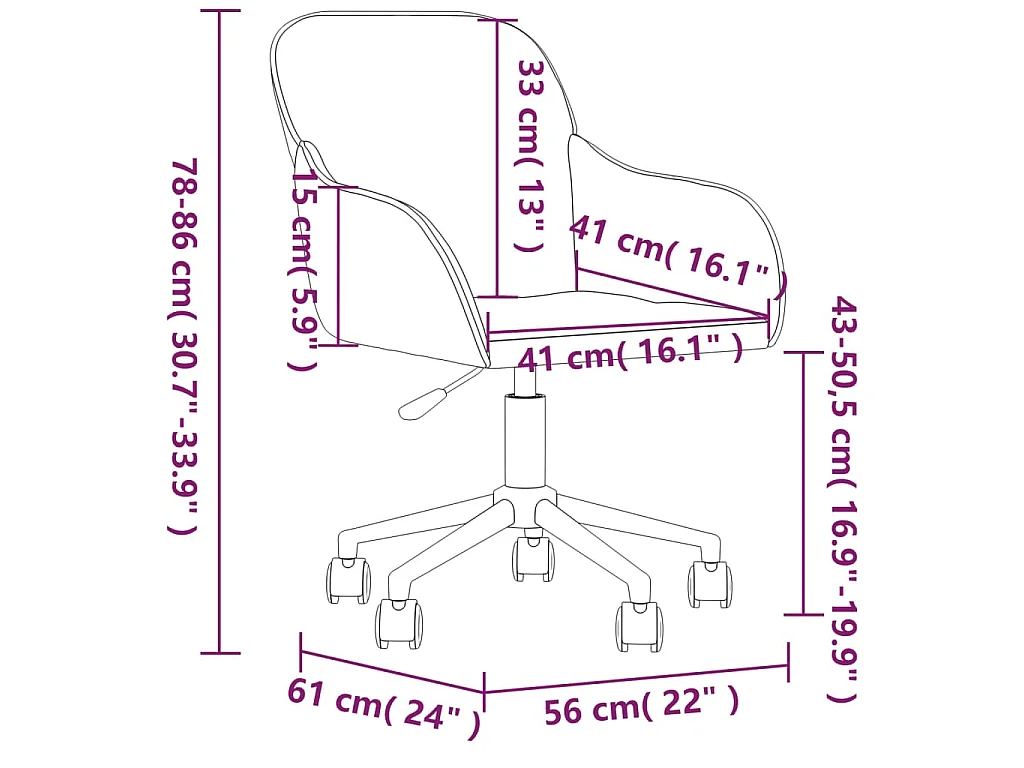 Chaises pivotantes à manger lot de 2 Marron Velours