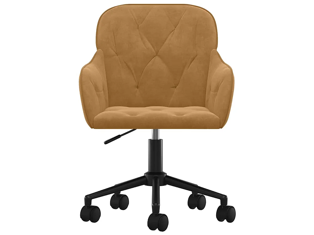 Chaises pivotantes à manger lot de 2 Marron Velours