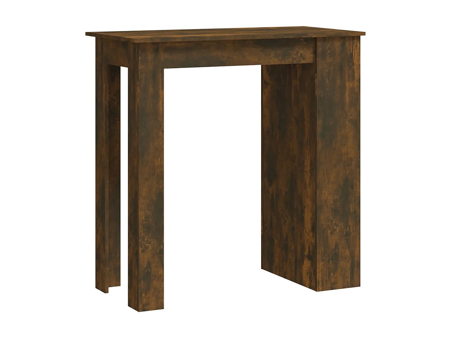 Table de bar et étagère de rangement Chêne fumé 102x50x103,5 cm