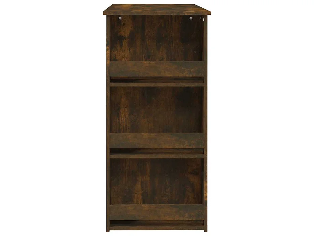 Table de bar et étagère de rangement Chêne fumé 102x50x103,5 cm
