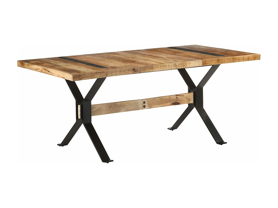Mesa de comedor madera de mango rugosa 180x90x76 cm
