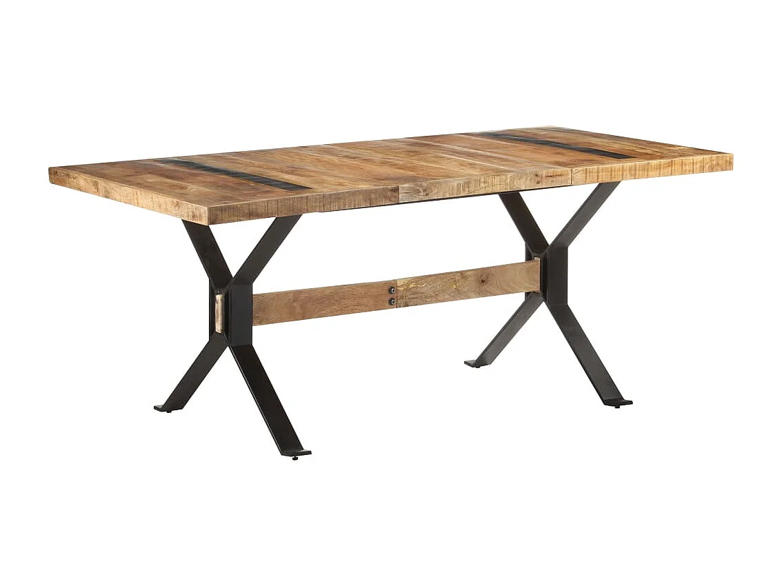 Mesa de comedor madera de mango rugosa 180x90x76 cm