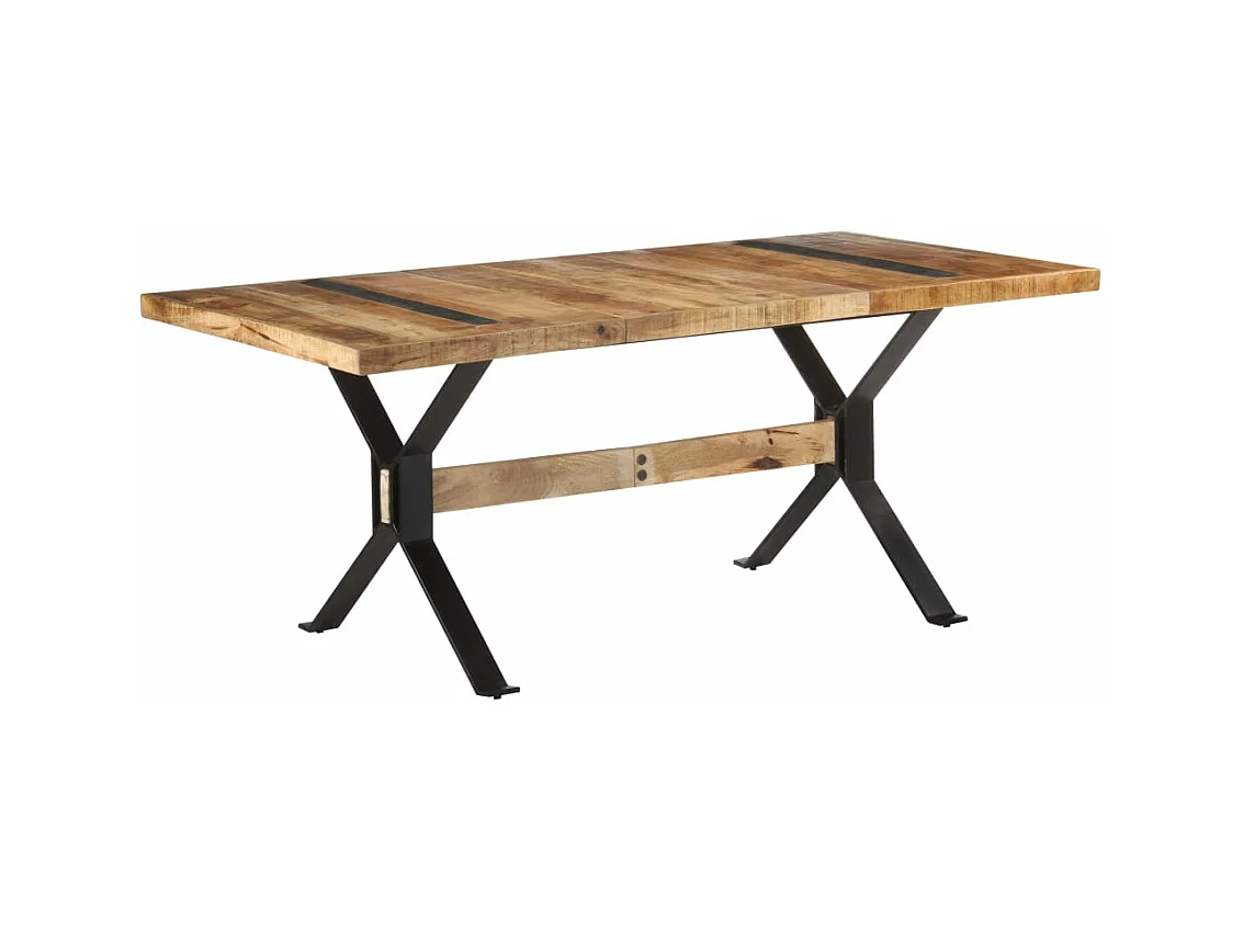 Tavolo da Pranzo 180x90x76 cm in Legno Massello di Mango Grezzo