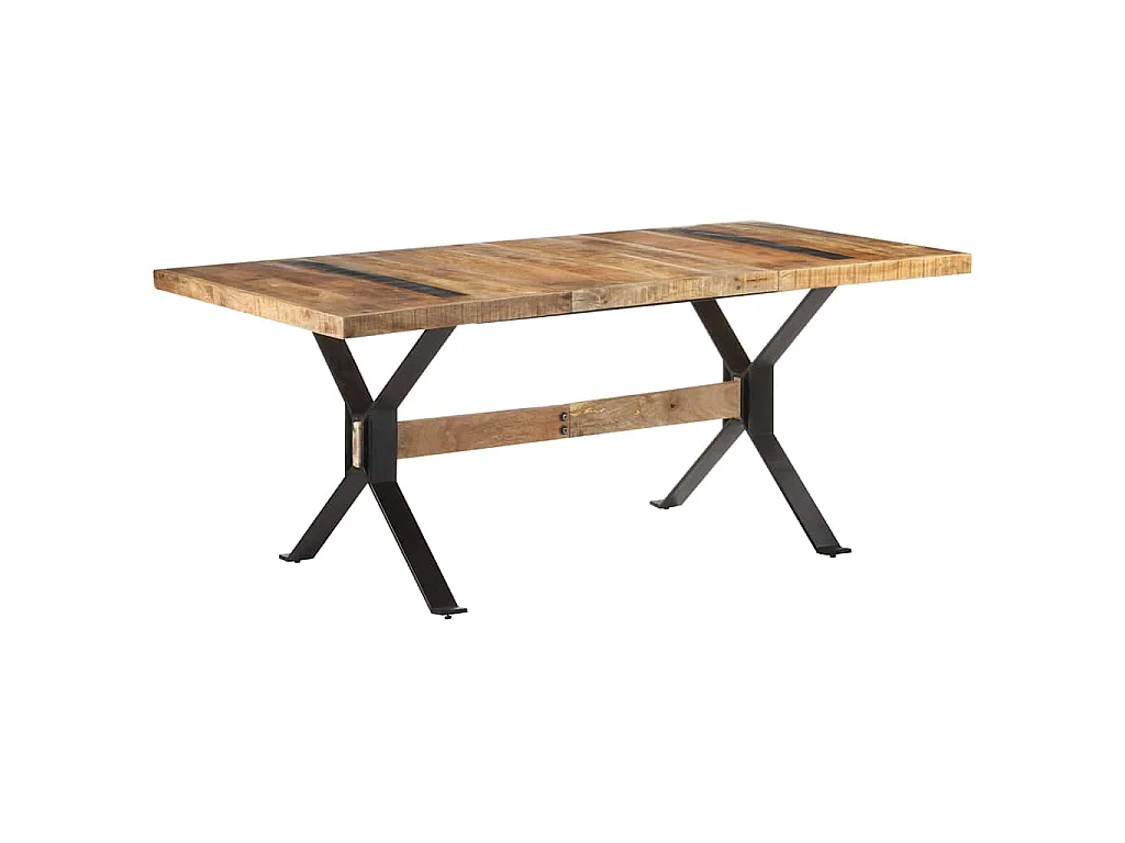 Table de salle à manger 180x90x76 cm Bois de manguier brut