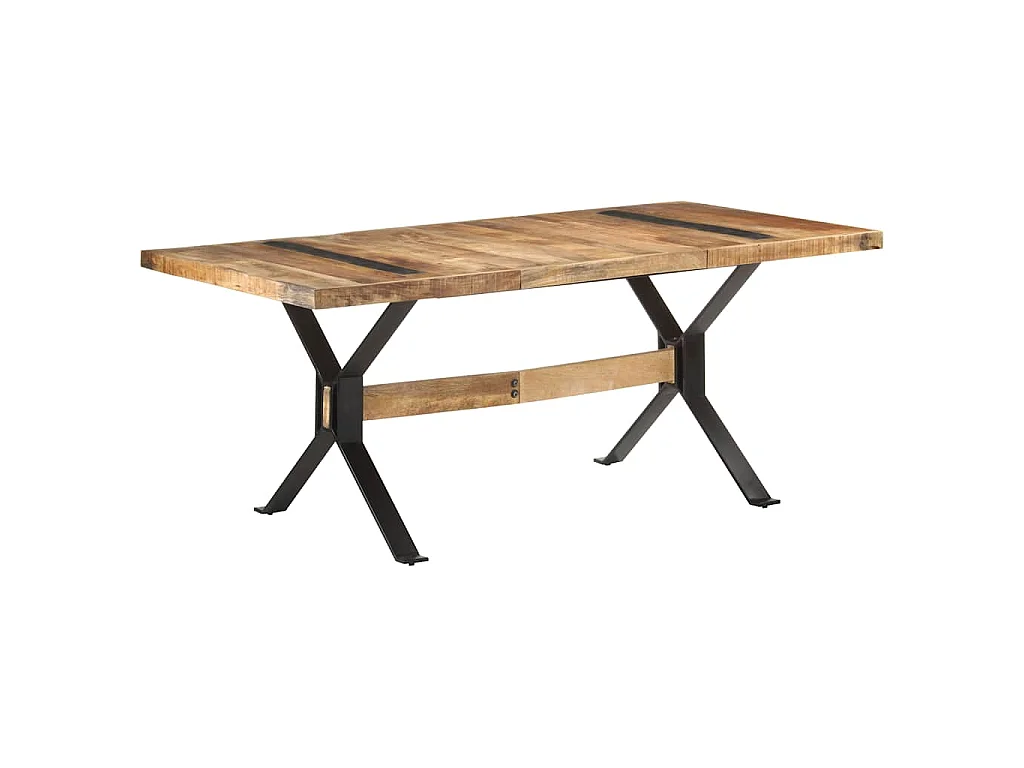 Table de salle à manger 180x90x76 cm Bois de manguier brut