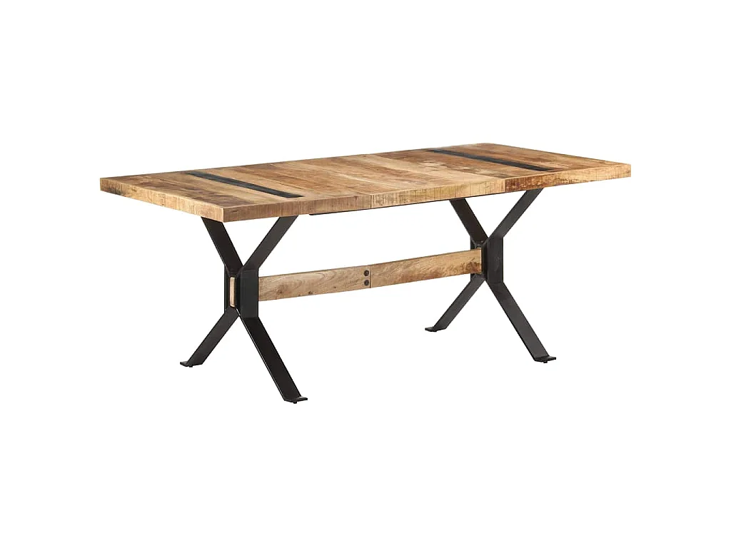 Table de salle à manger 180x90x76 cm Bois de manguier brut