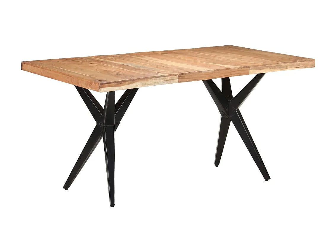Mesa de comedor de madera maciza de acacia 160x80x76 cm