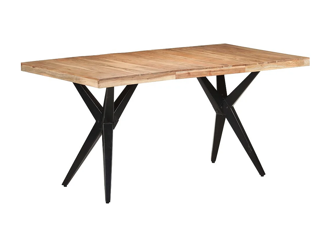 Mesa de comedor de madera maciza de acacia 160x80x76 cm