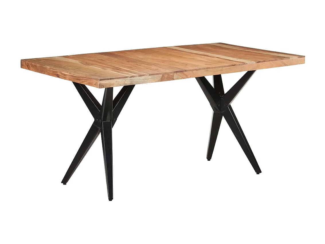 Mesa de comedor de madera maciza de acacia 160x80x76 cm
