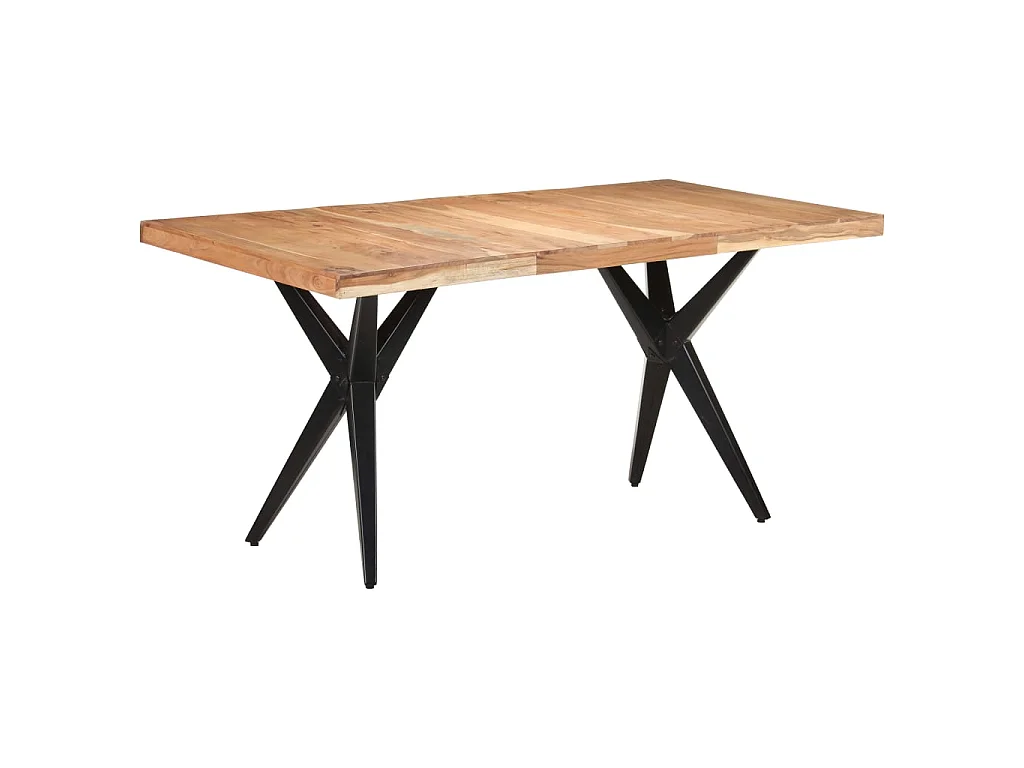 Tavolo da Pranzo 160x80x76 cm in Legno Massello di Acacia