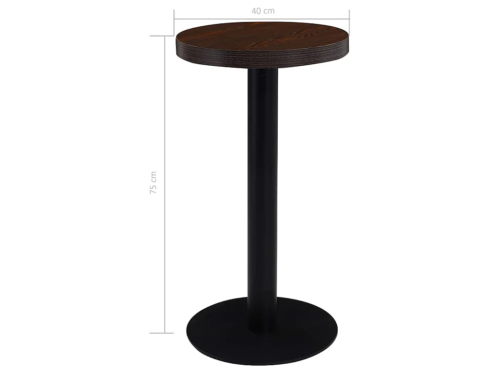 Bistrotisch Dunkelbraun 40 cm MDF