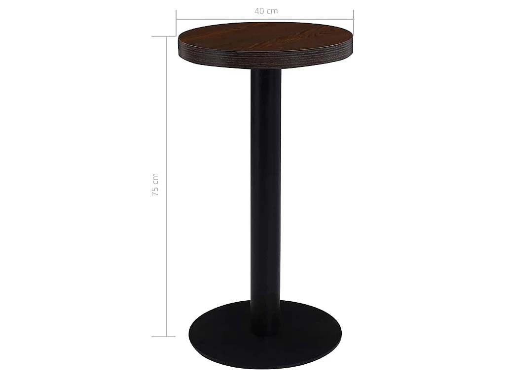 Bistrotafel 40 cm MDF donkerbruin