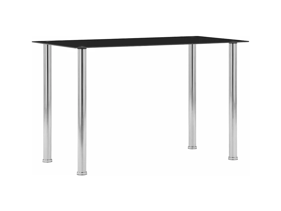 Table à manger Noir 120x60x75 cm Verre trempé