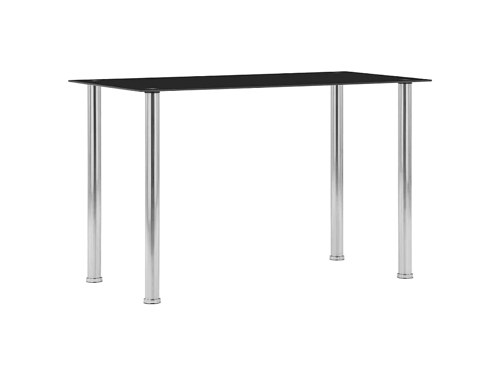 Table à manger Noir 120x60x75 cm Verre trempé