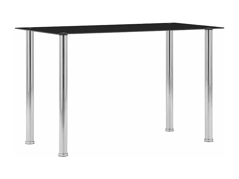 Eettafel 120x60x75 cm gehard glas zwart