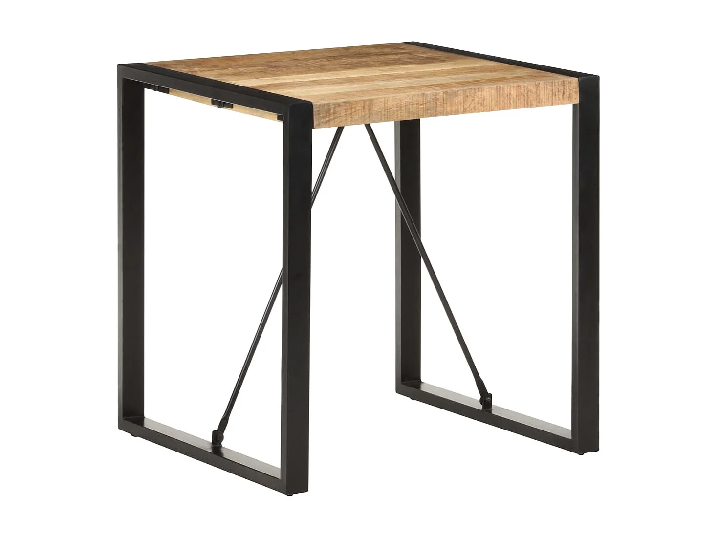 Tavolo da Pranzo 70x70x75 cm in Legno Massello di Mango Grezzo