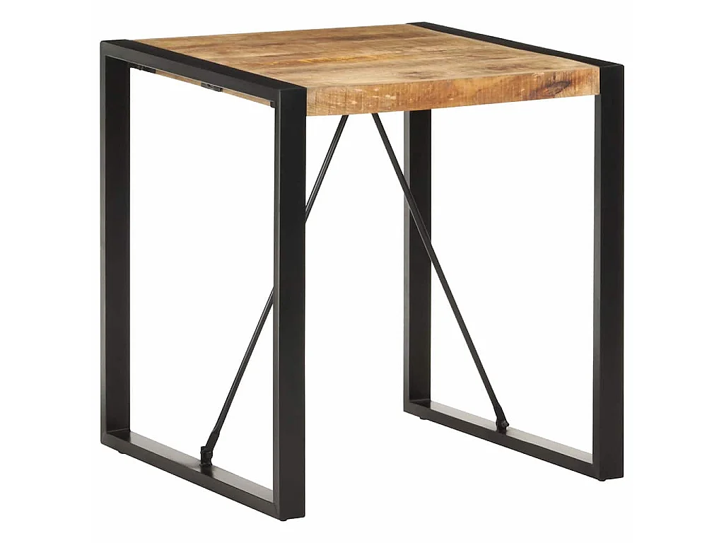 Table à manger 70x70x75 cm Bois de manguier massif brut