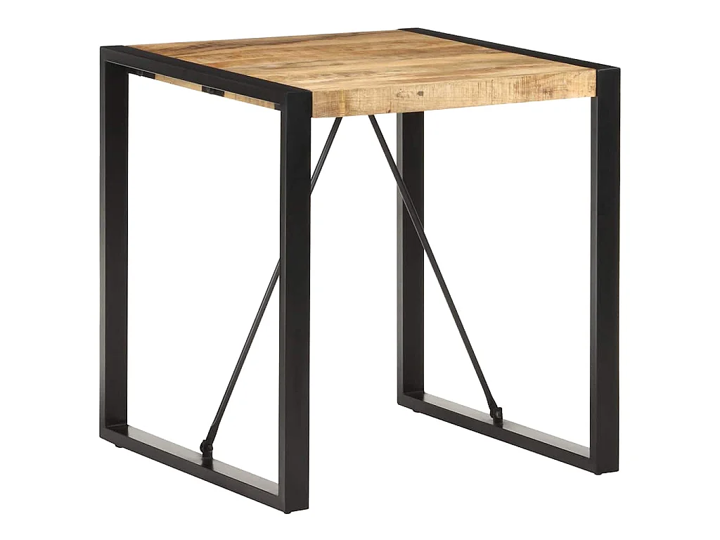 Table à manger 70x70x75 cm Bois de manguier massif brut