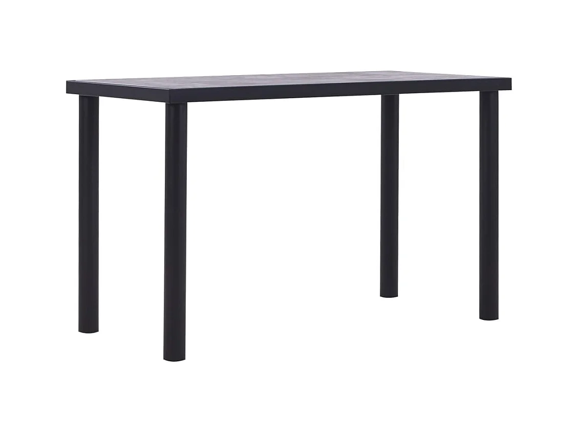 Table de salle à manger Noir et gris béton 120x60x75 cm MDF