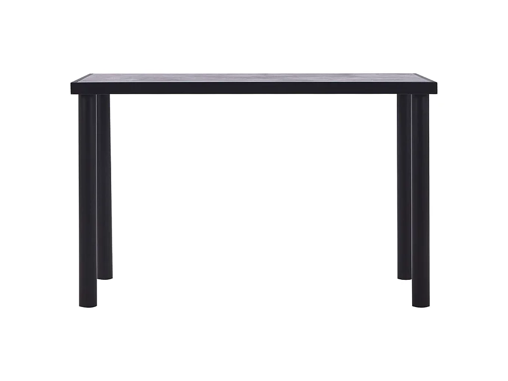 Tavolo da Pranzo Nero e Grigio Cemento 120x60x75 cm in MDF