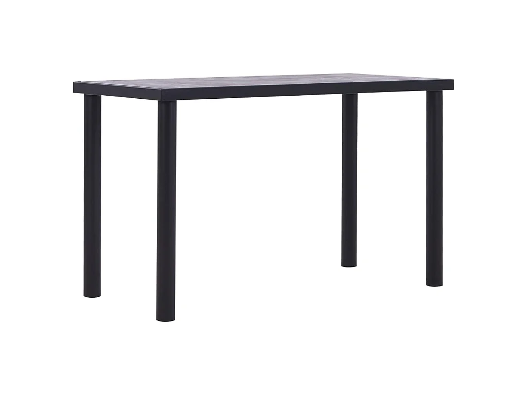 Tavolo da Pranzo Nero e Grigio Cemento 120x60x75 cm in MDF