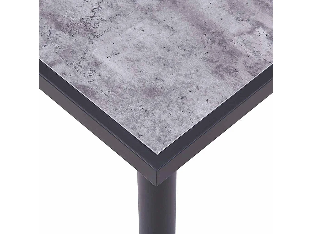 Tavolo da Pranzo Nero e Grigio Cemento 120x60x75 cm in MDF