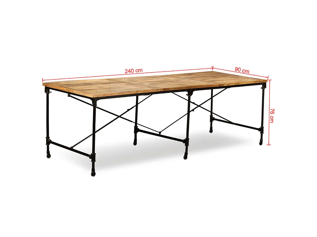 Table à manger Bois de manguier massif 240 cm