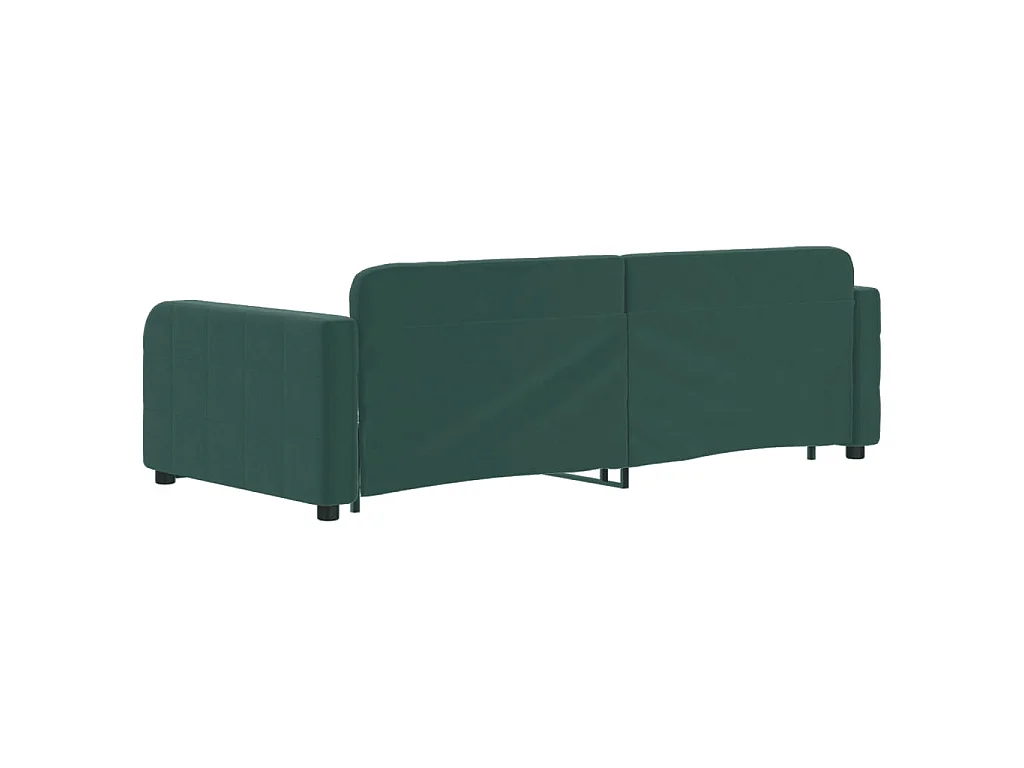 Tagesbett Ausziehbar Dunkelgrün 90x200 cm Samt