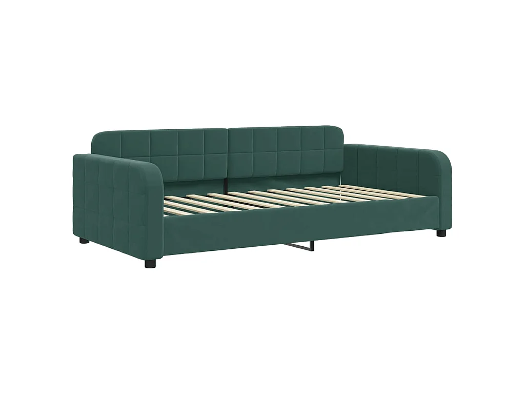 Tagesbett Ausziehbar Dunkelgrün 90x200 cm Samt