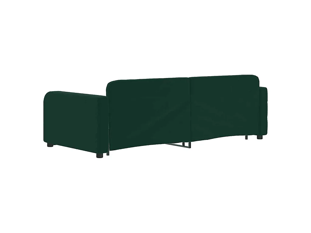 Divano Letto con Letto Estraibile Verde Scuro 90x200cm Velluto