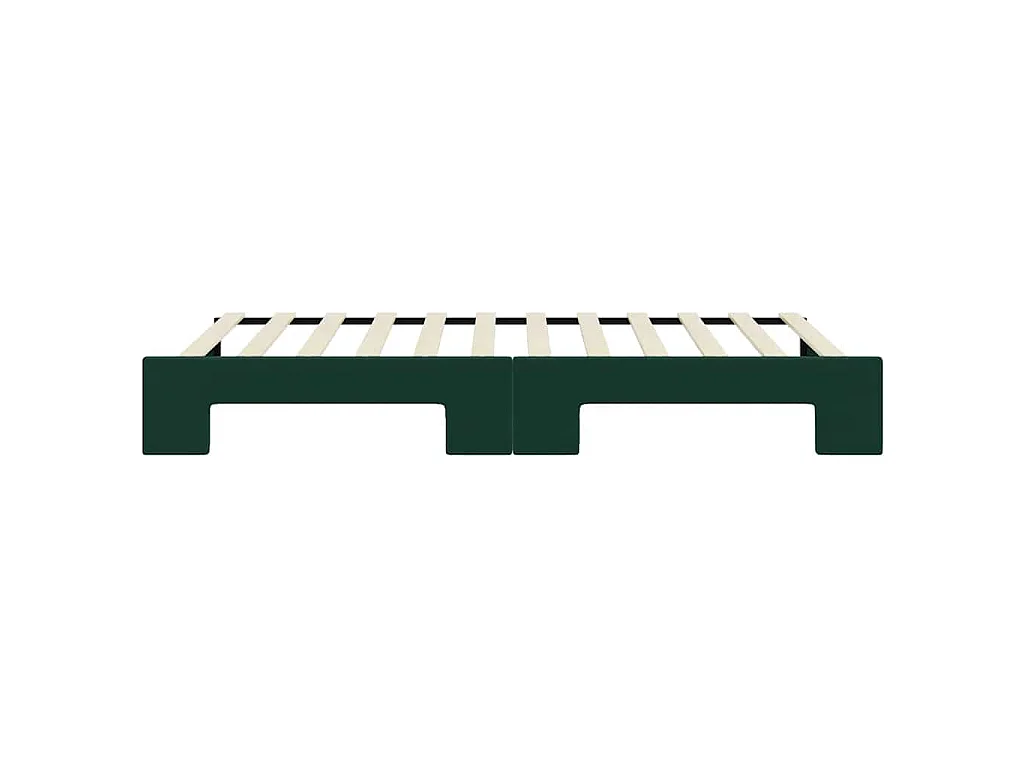 Divano Letto con Letto Estraibile Verde Scuro 90x200cm Velluto