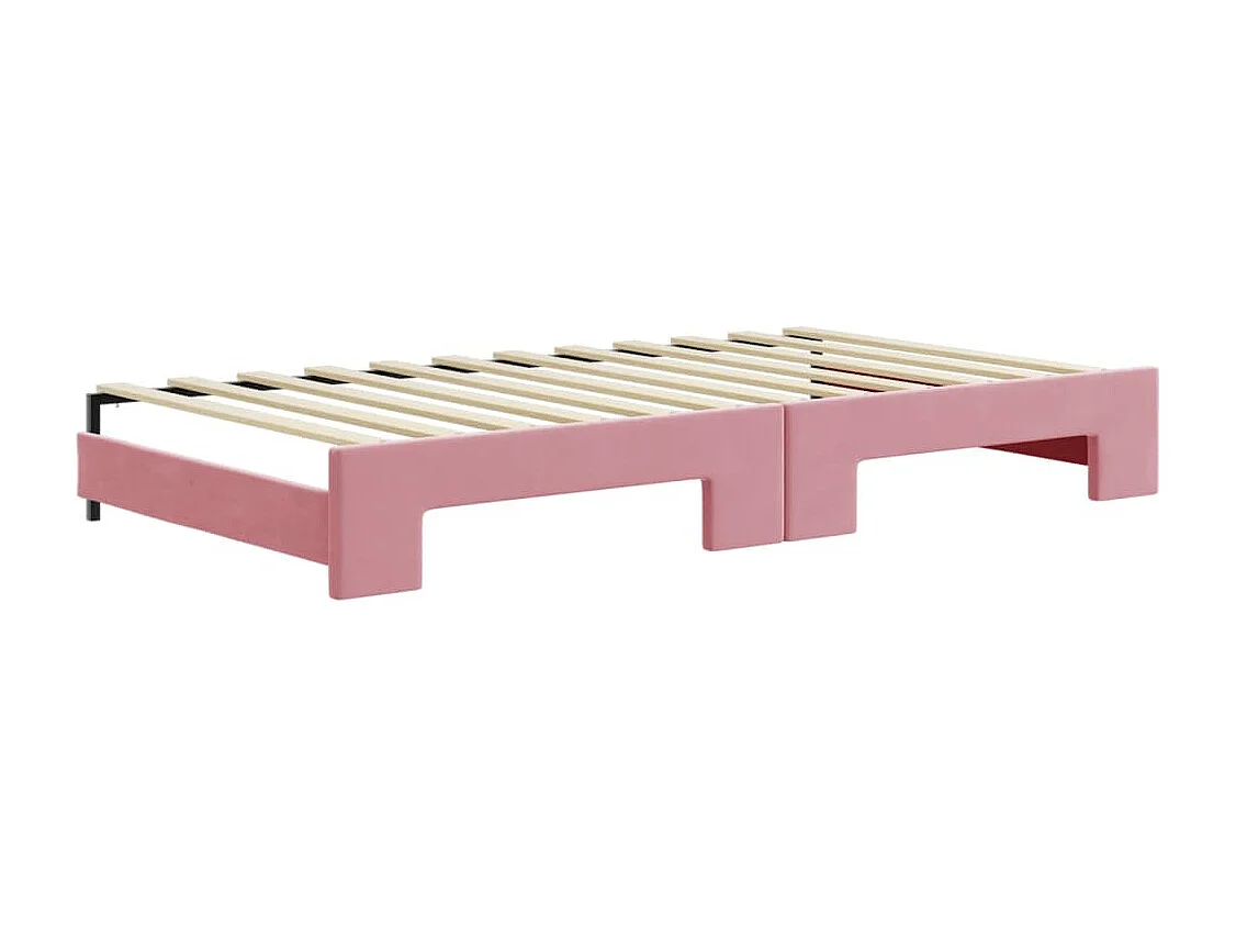 Tagesbett Ausziehbar Rosa 100x200 cm Samt