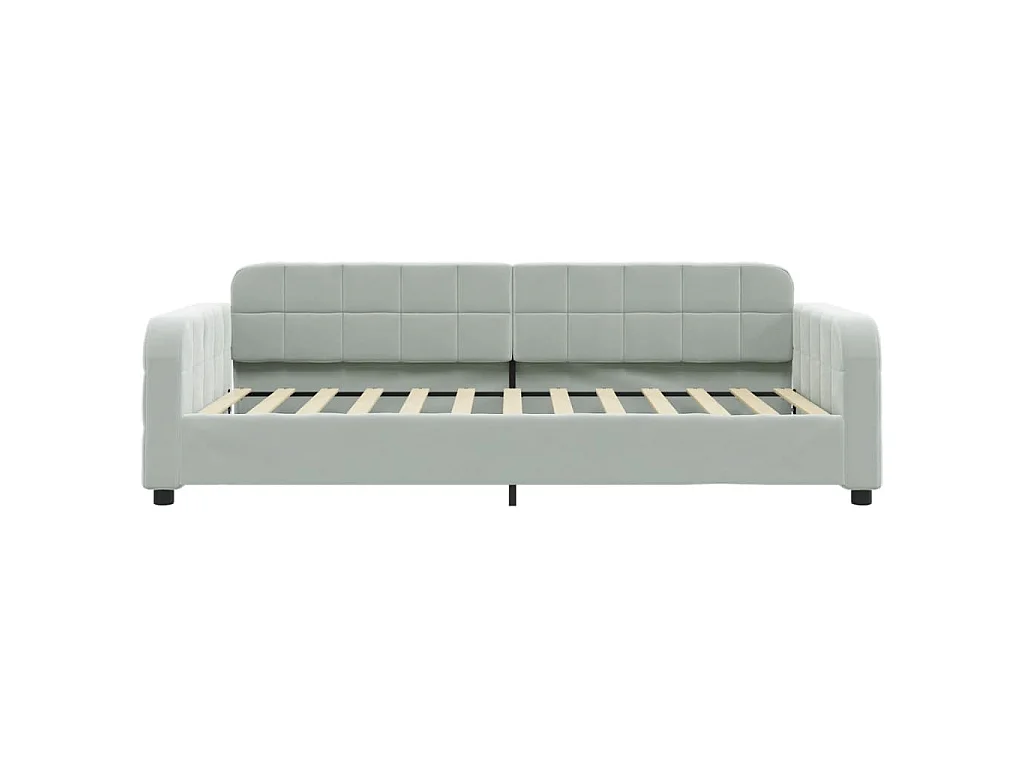 Sofá-cama c/ gavetão e gavetas 100x200 cm veludo cinzento-claro