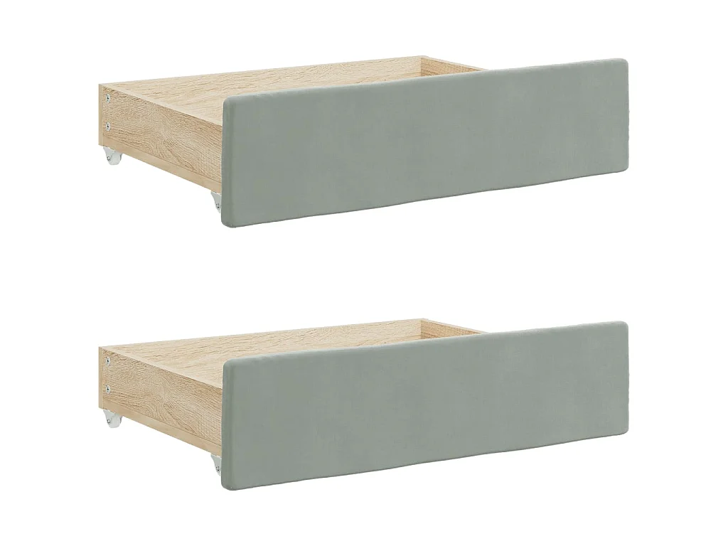 Sofá-cama c/ gavetão e gavetas 100x200 cm veludo cinzento-claro