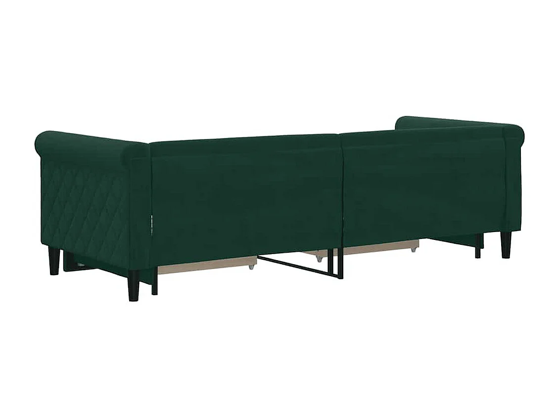 Tagesbett Ausziehbar mit Schubladen Dunkelgrün 80x200 cm Samt