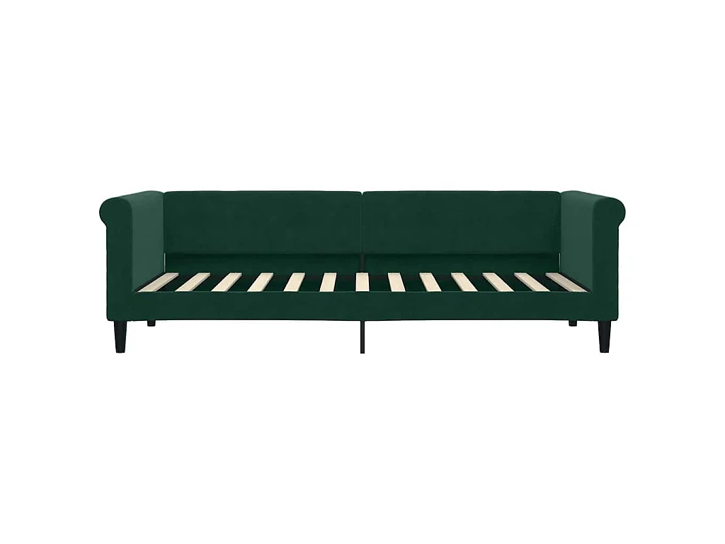 Divano Letto Estraibile Cassetti Verde Scuro 80x200cm Velluto
