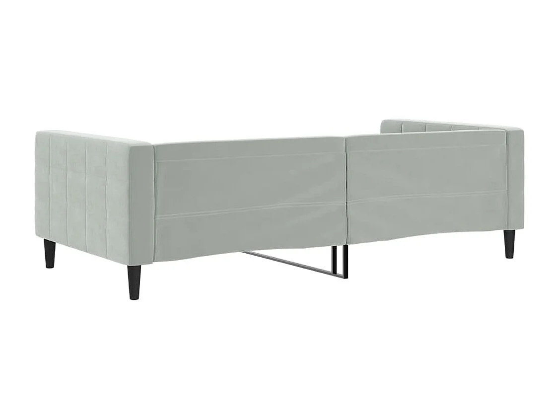 Sofá-cama 100x200 cm veludo cinzento-claro