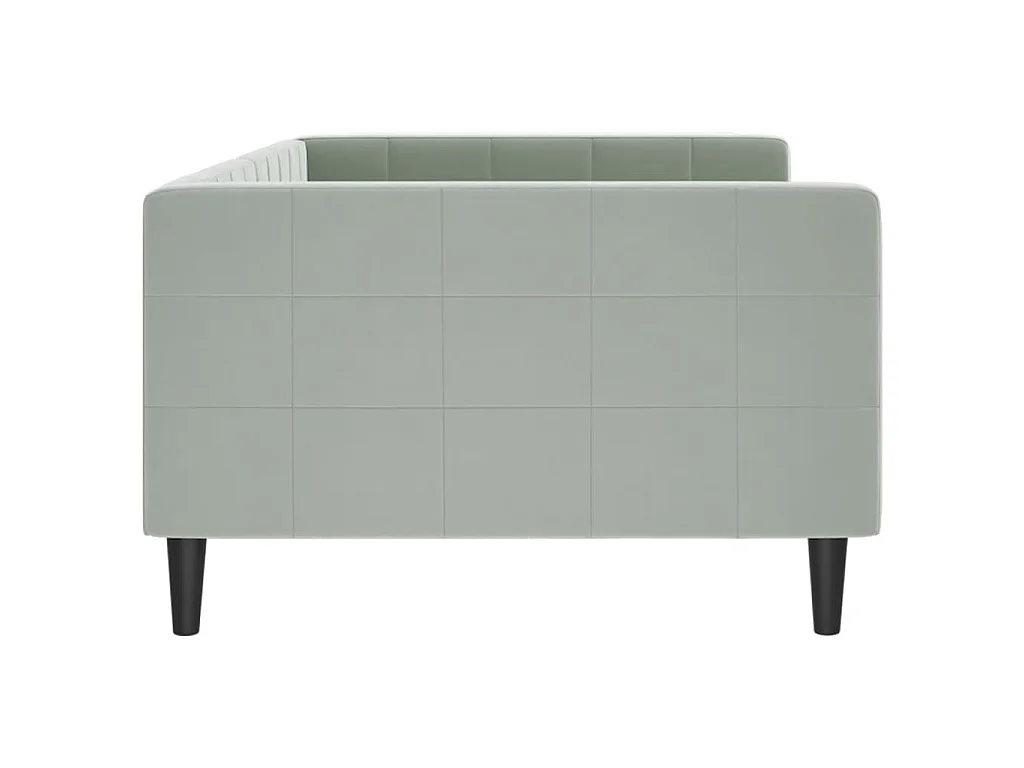 Sofá cama sin colchón terciopelo gris claro 100x200 cm