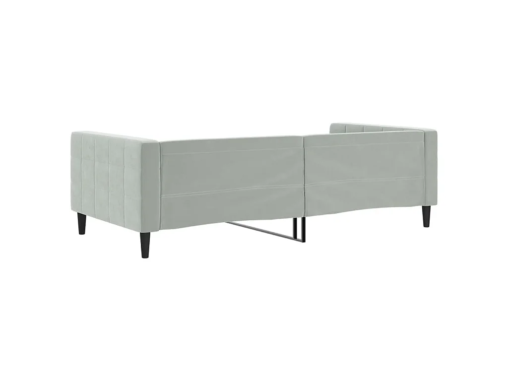 Sofá cama sin colchón terciopelo gris claro 100x200 cm