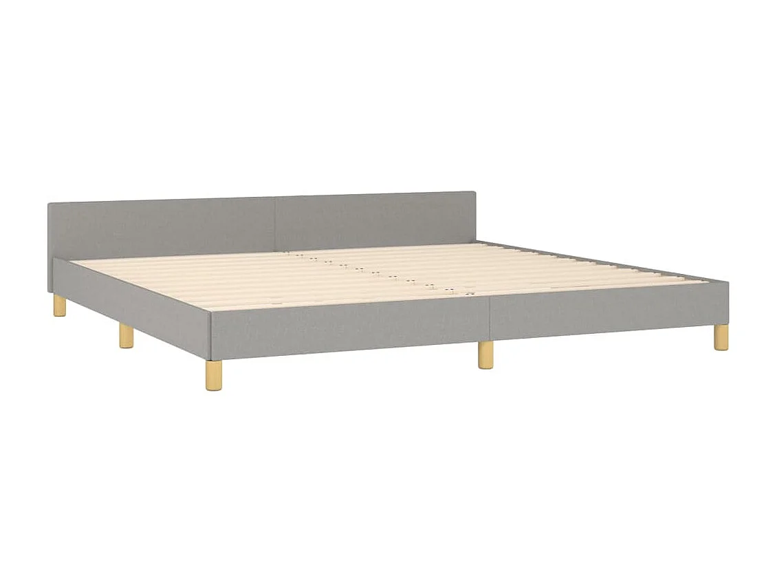 Estrutura de cama sem colchão 200x200 cm tecido cinzento-claro