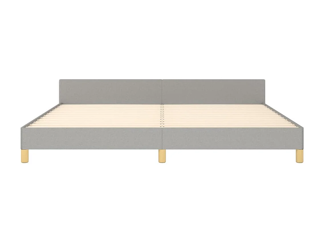 Estrutura de cama sem colchão 200x200 cm tecido cinzento-claro