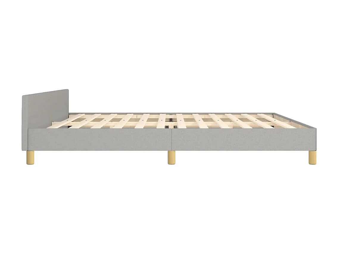 Estrutura de cama sem colchão 200x200 cm tecido cinzento-claro