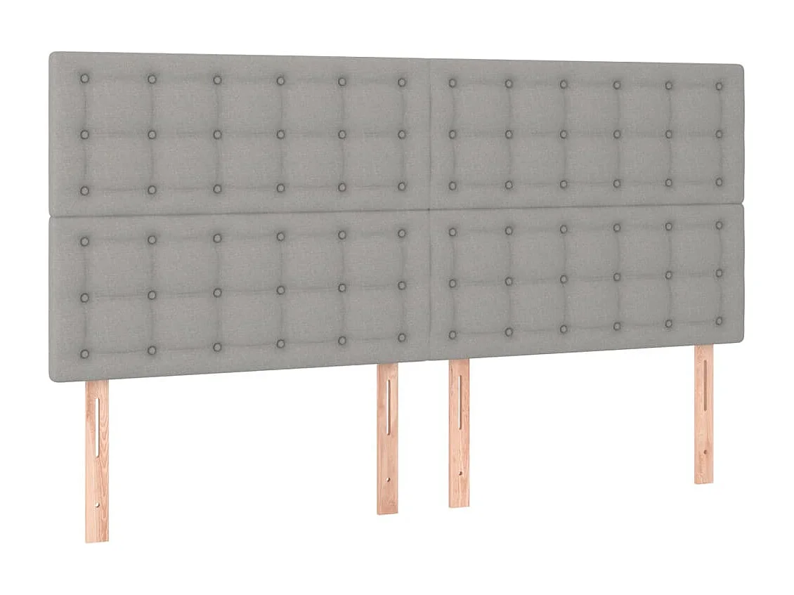Estrutura de cama sem colchão 200x200 cm tecido cinzento-claro