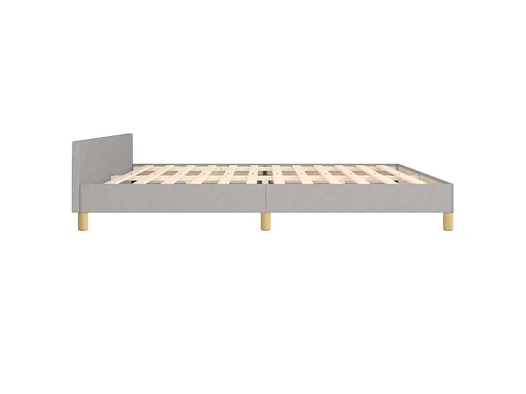 Estrutura de cama sem colchão 200x200 cm tecido cinzento-claro